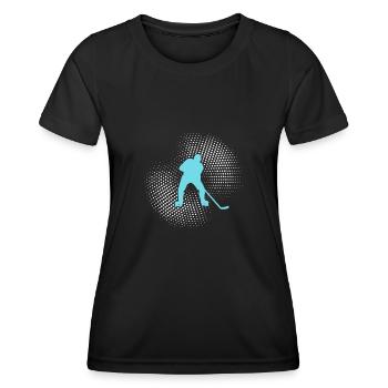 Eishockey - Frauen Funktions-T-Shirt - Schwarz - Vorne - AI Model Female 172 light (172cm)