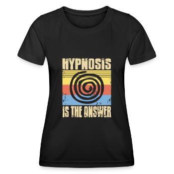 L’hypnose est la réponse - T-shirt sport Femme - noir - Devant - AI Model Female 172 light (172cm)