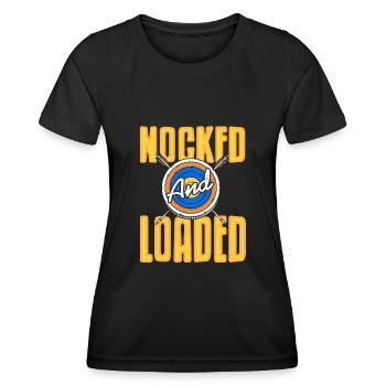 Geladen und entsicherT Nocked and Loaded - T-shirt sport Femme - noir - Devant - AI Model Female 172 light (172cm)