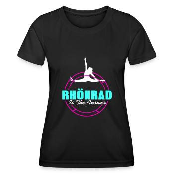 Rhönrad est la réponse - T-shirt sport Femme - noir - Devant - AI Model Female 172 light (172cm)
