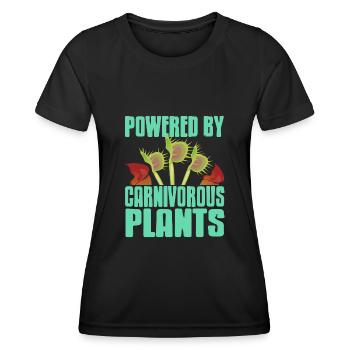 Propulsé par des plantes carnivores - T-shirt sport Femme - noir - Devant - AI Model Female 172 light (172cm)