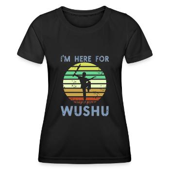 Je suis ici à cause du Wushu - T-shirt sport Femme - noir - Devant - AI Model Female 172 light (172cm)