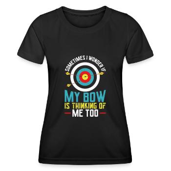 Archery Bow Archer Vintage Target - T-shirt sport Femme - noir - Devant - AI Model Female 172 light (172cm)