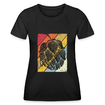 Vintage Craft Beer Bier Hopfen - Bierliebhaber Ges - Frauen Funktions-T-Shirt - Schwarz - Vorne - AI Model Female 172 light (172cm)