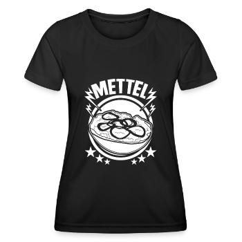 Metal Mettel Mett Mettbrötchen - Frauen Funktions-T-Shirt - Schwarz - Vorne - AI Model Female 172 light (172cm)