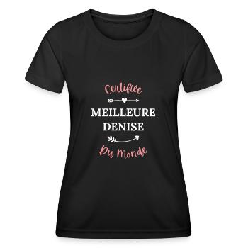 Certifiée meilleure denise du monde - T-shirt sport Femme - noir - Devant - AI Model Female 172 light (172cm)