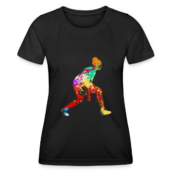 Women's Basketball Player Basketball - Women's Functional T-Shirt - black - Front - AI Model Female 172 light (172cm)