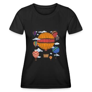 Montgolfière Montgolfière Montgolfière - T-shirt sport Femme - noir - Devant - AI Model Female 172 light (172cm)