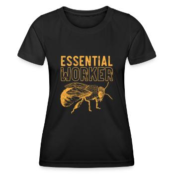 Wesentlicher Arbeiter, Biene, Imker, Wabe - Frauen Funktions-T-Shirt - Schwarz - Vorne - AI Model Female 172 light (172cm)