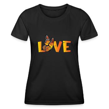 Papillon monarque - T-shirt sport Femme - noir - Devant - AI Model Female 172 light (172cm)