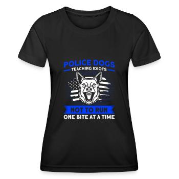 Deutscher Schäferhund Polizeihund Polizei Hund - Frauen Funktions-T-Shirt - Schwarz - Vorne - AI Model Female 172 light (172cm)