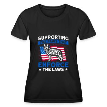 Deutscher Schäferhund Polizeihund Polizei Hund - Frauen Funktions-T-Shirt - Schwarz - Vorne - AI Model Female 172 light (172cm)