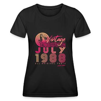 July 1988 Birthday greeting - Women's Functional T-Shirt - black - Front - AI Model Female 172 light (172cm)