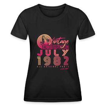 July 1982 40th birthday - Women's Functional T-Shirt - black - Front - AI Model Female 172 light (172cm)