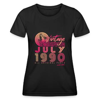 Juli 1990 Geburtstagsgruss - Frauen Funktions-T-Shirt - Schwarz - Vorne - AI Model Female 172 light (172cm)