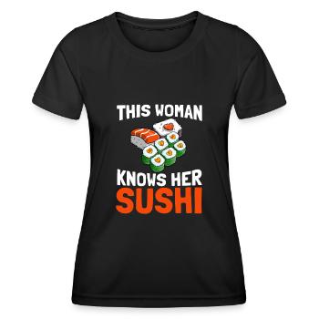 Sushi - T-shirt sport Femme - noir - Devant - AI Model Female 172 light (172cm)