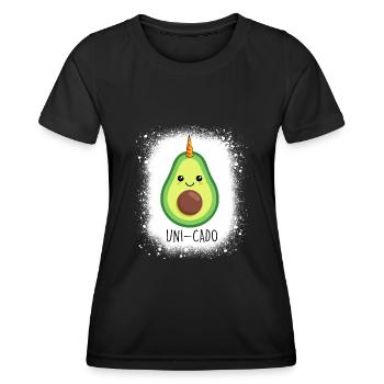 Uni-Cado l’avocat légèrement différent - T-shirt sport Femme - noir - Devant - AI Model Female 172 light (172cm)