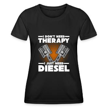 Tuner de déplacement Thérapie Motor Tuning - T-shirt sport Femme - noir - Devant - AI Model Female 172 light (172cm)