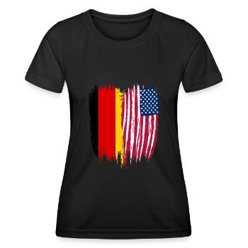 Allemagne Drapeau Américain - T-shirt sport Femme - noir - Devant - AI Model Female 172 light (172cm)