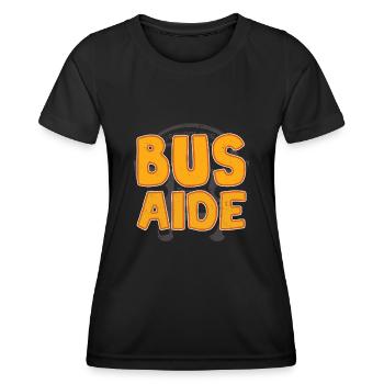 Chauffeur d’autobus adjoint, équipe de retour à l’école - T-shirt sport Femme - noir - Devant - AI Model Female 172 light (172cm)