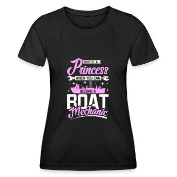 Princess women boat mechanic - Frauen Funktions-T-Shirt - Schwarz - Vorne - AI Model Female 172 light (172cm)