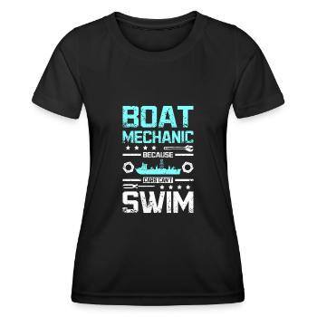 Boat mechanic because cars cant swim - Frauen Funktions-T-Shirt - Schwarz - Vorne - AI Model Female 172 light (172cm)
