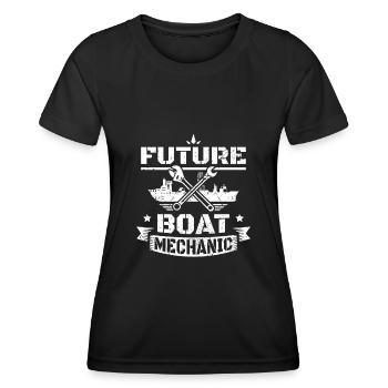 Futur mécanicien de bateau - T-shirt sport Femme - noir - Devant - AI Model Female 172 light (172cm)