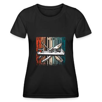 Retro Vintage boat mechanic - Frauen Funktions-T-Shirt - Schwarz - Vorne - AI Model Female 172 light (172cm)