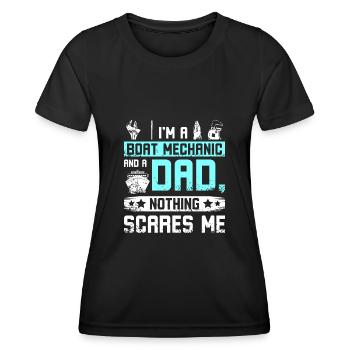 Boat mechanic and father dad - Frauen Funktions-T-Shirt - Schwarz - Vorne - AI Model Female 172 light (172cm)
