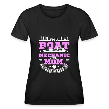 Boat mechanic and Mother mom - Frauen Funktions-T-Shirt - Schwarz - Vorne - AI Model Female 172 light (172cm)