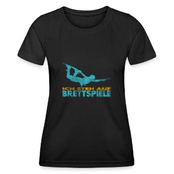Ich steh auf Brettspiele. Wakeboard Lifestyle - Frauen Funktions-T-Shirt - Schwarz - Vorne - AI Model Female 172 light (172cm)