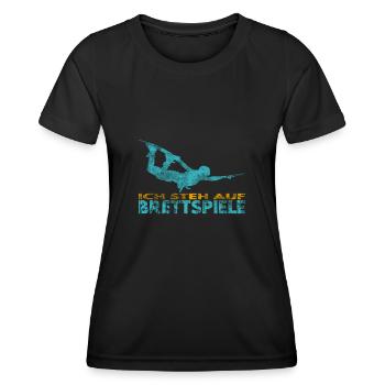 Ich steh auf Brettspiele. Wakeboard Lifestyle - Frauen Funktions-T-Shirt - Schwarz - Vorne - AI Model Female 172 light (172cm)
