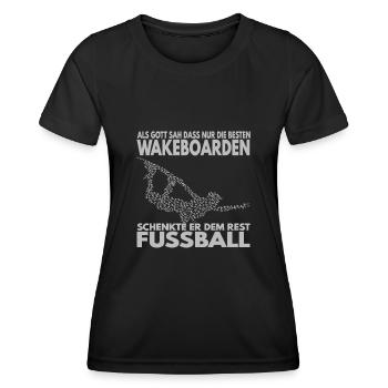 Als Gott sah, dass nur die besten Wakeboarden .. - Frauen Funktions-T-Shirt - Schwarz - Vorne - AI Model Female 172 light (172cm)