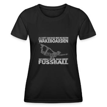 Als Gott sah, dass nur die besten Wakeboarden .. - Frauen Funktions-T-Shirt - Schwarz - Vorne - AI Model Female 172 light (172cm)