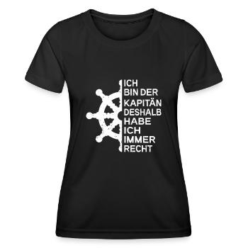 Kapitän Bootsschein Segeln Boot - Frauen Funktions-T-Shirt - Schwarz - Vorne - AI Model Female 172 light (172cm)