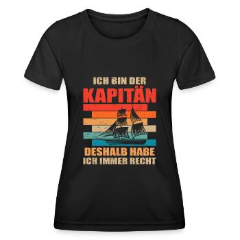 Kapitän Bootsschein Segeln Boot - Frauen Funktions-T-Shirt - Schwarz - Vorne - AI Model Female 172 light (172cm)