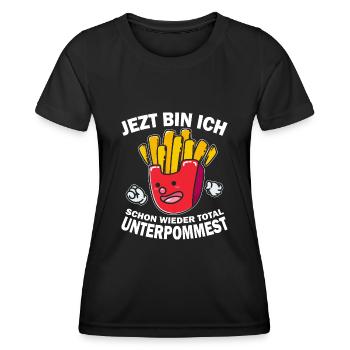 Pommes Frites Pommes Liebhaber Fast Food - Frauen Funktions-T-Shirt - Schwarz - Vorne - AI Model Female 172 light (172cm)