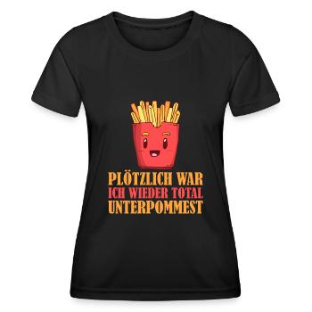Pommes Frites Pommes Liebhaber Fast Food - Frauen Funktions-T-Shirt - Schwarz - Vorne - AI Model Female 172 light (172cm)