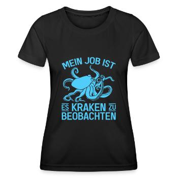 Meeresbiologe Kraken Meeresforscher Oktopus - Frauen Funktions-T-Shirt - Schwarz - Vorne - AI Model Female 172 light (172cm)