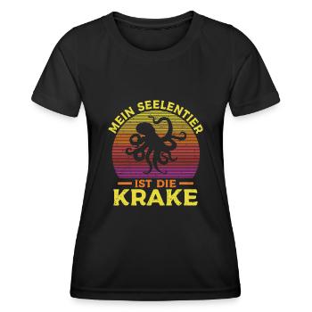 Meeresbiologe Kraken Meeresforscher Oktopus - Frauen Funktions-T-Shirt - Schwarz - Vorne - AI Model Female 172 light (172cm)