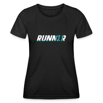 13.1 Coureur de semi-marathon - T-shirt sport Femme - noir - Devant - AI Model Female 172 light (172cm)