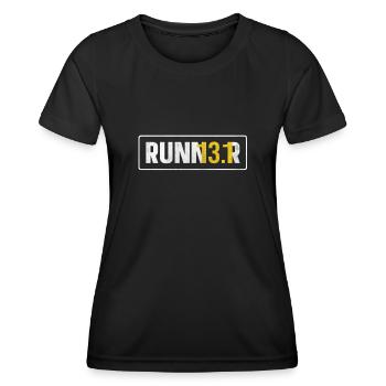 13.1 Coureur de semi-marathon - T-shirt sport Femme - noir - Devant - AI Model Female 172 light (172cm)
