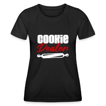 Cookie Dealer Kekshändler Bäcker Gebäckliebhaber - Frauen Funktions-T-Shirt - Schwarz - Vorne - AI Model Female 172 light (172cm)