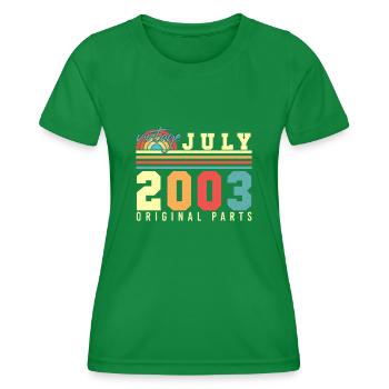 Month of birth July 2003 - Women's Functional T-Shirt - kelly green - Front - AI Model Female 172 dark (172cm)