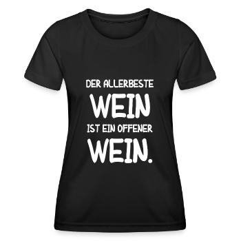 Vino Weinliebhaber Geschenk Wein Weinfest Rotwein - Frauen Funktions-T-Shirt - Schwarz - Vorne - AI Model Female 172 light (172cm)
