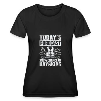 La prédiction d’aujourd’hui 100% de chances de faire du kayak - T-shirt sport Femme - noir - Devant - AI Model Female 172 light (172cm)