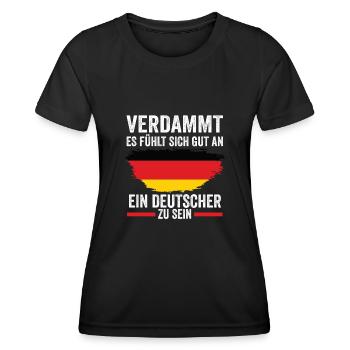 Deutschland Deutscher Deutsches - Frauen Funktions-T-Shirt - Schwarz - Vorne - AI Model Female 172 light (172cm)