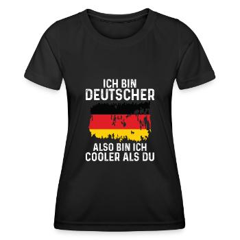 Deutschland Deutscher Deutsches - Frauen Funktions-T-Shirt - Schwarz - Vorne - AI Model Female 172 light (172cm)