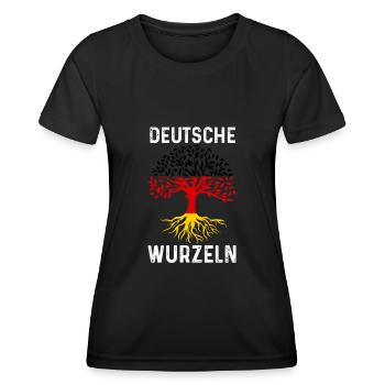 Deutschland Deutscher Deutsches Deutschland - Frauen Funktions-T-Shirt - Schwarz - Vorne - AI Model Female 172 light (172cm)