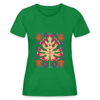 Cadeau Monstera Deliciosa Feuilles Monstera - T-shirt sport Femme - vert - Devant - AI Model Female 172 dark (172cm)